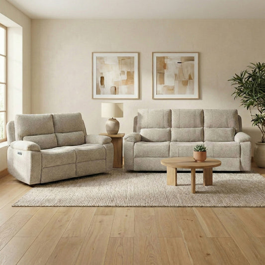 Knightsbridge 3+2 electric recliner suite in Fossil, living room three and two seater suite