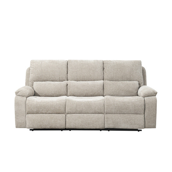 Knightsbridge 3 seater electric recliner sofa in fossil, front upright sofa