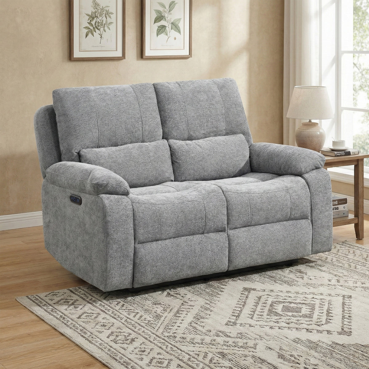 Knightsbridge in Granite, 2 seater sofa upright in a living room
