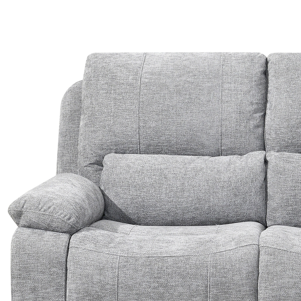 Knightsbridge in Granite, 3 seater sofa back cushion and arm detail