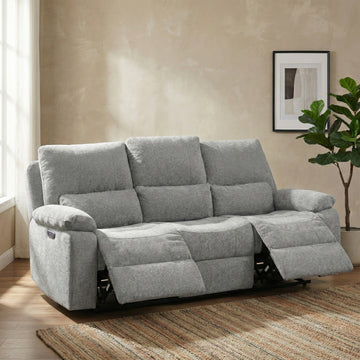 Knightsbridge in Granite, 3 seater sofa reclined in a living room
