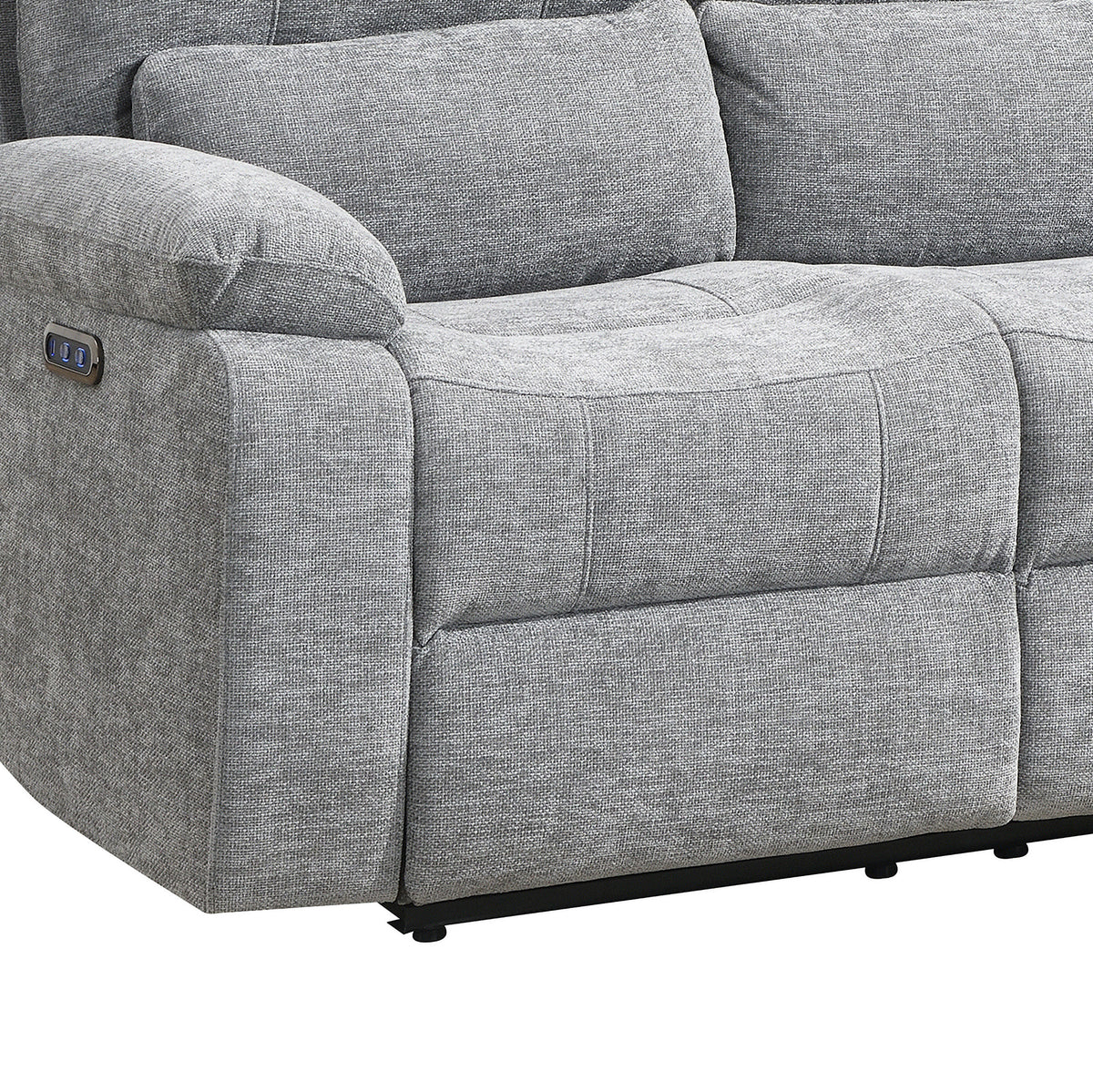 Knightsbridge in Granite, 3 seater sofa seat and arm detail