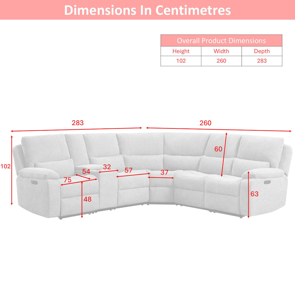 Knightsbridge in Granite, corner sofa dimensions