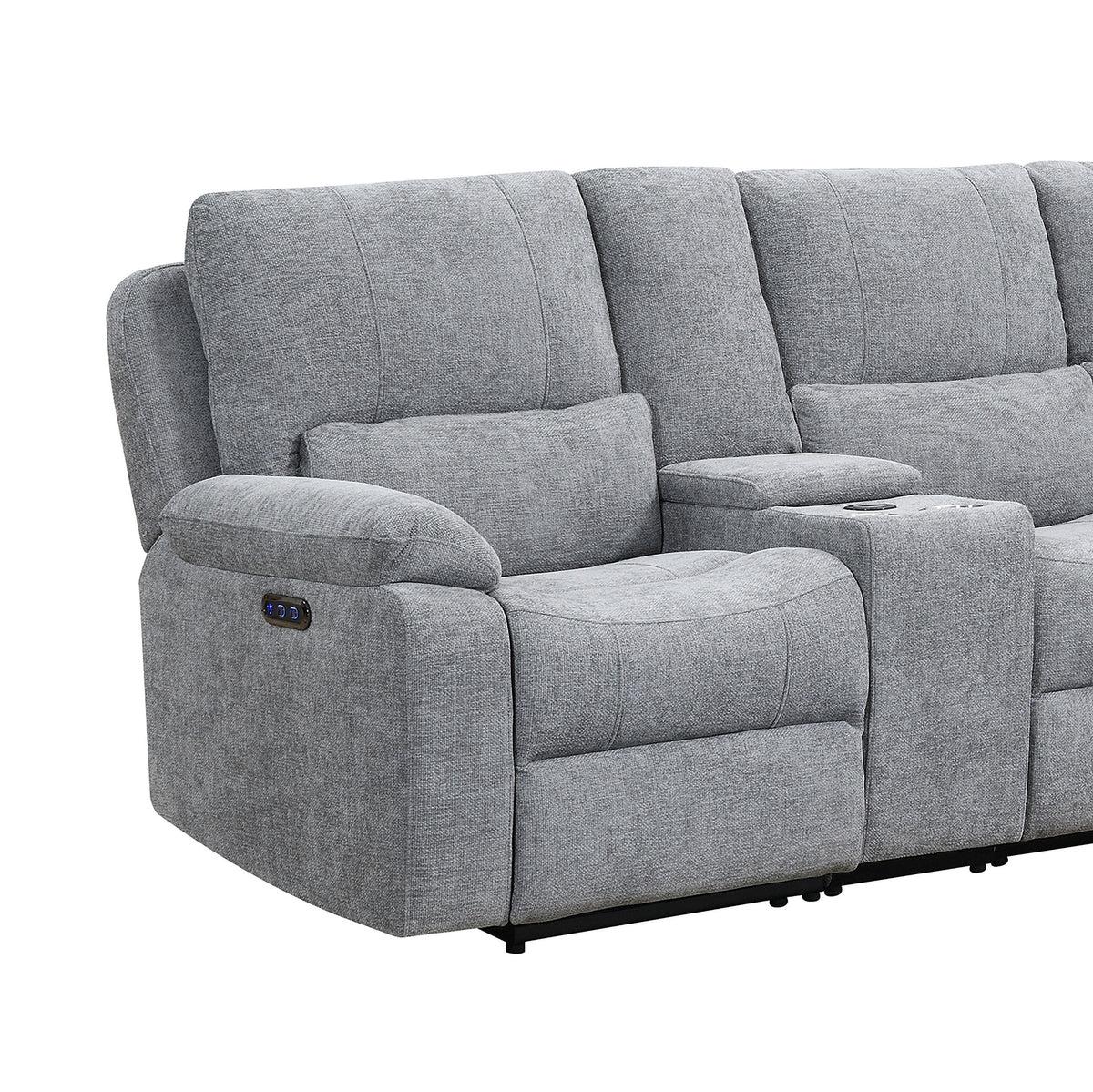 Knightsbridge in Granite, corner sofa section with storage console
