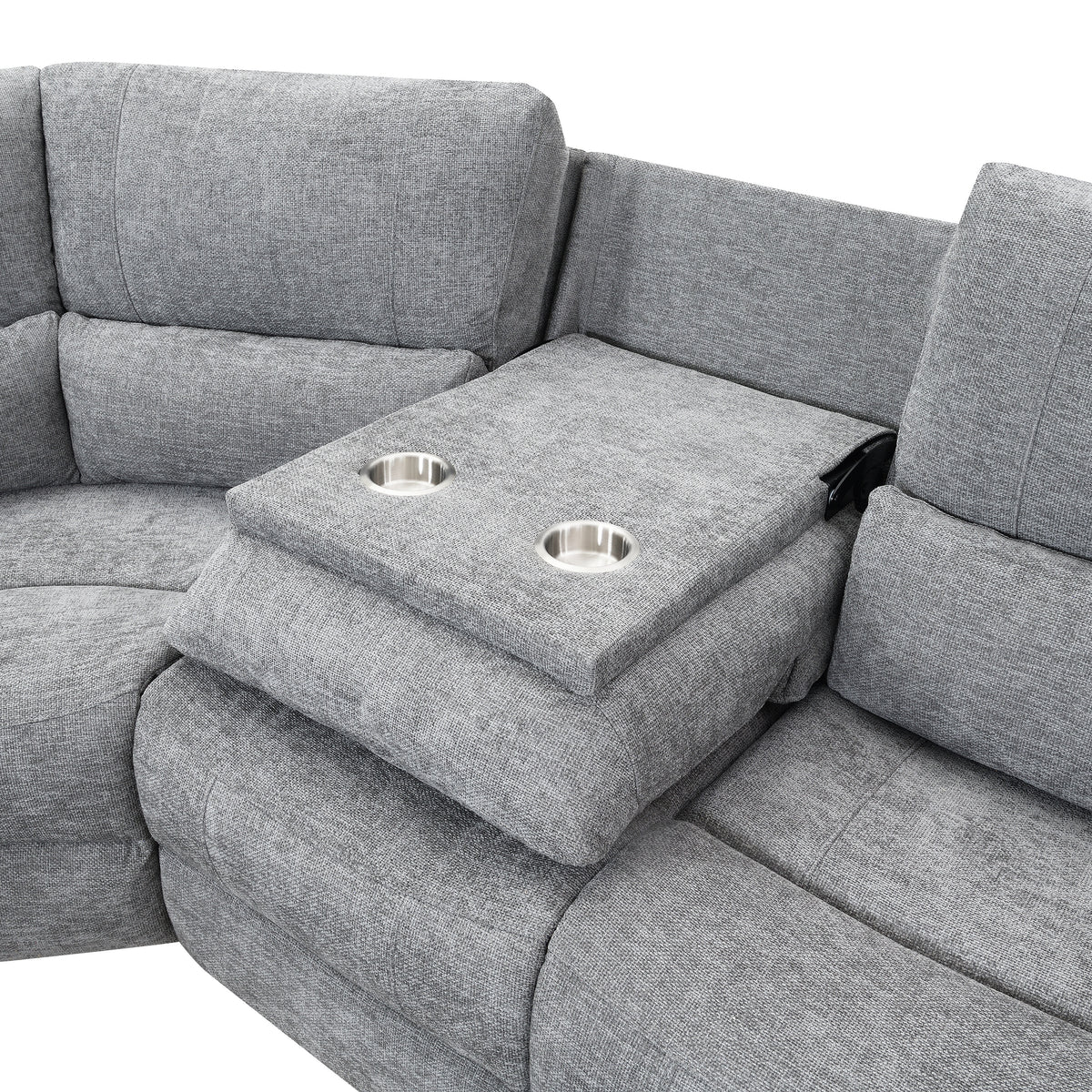 Knightsbridge in Granite, wireless charging console and two cup holders
