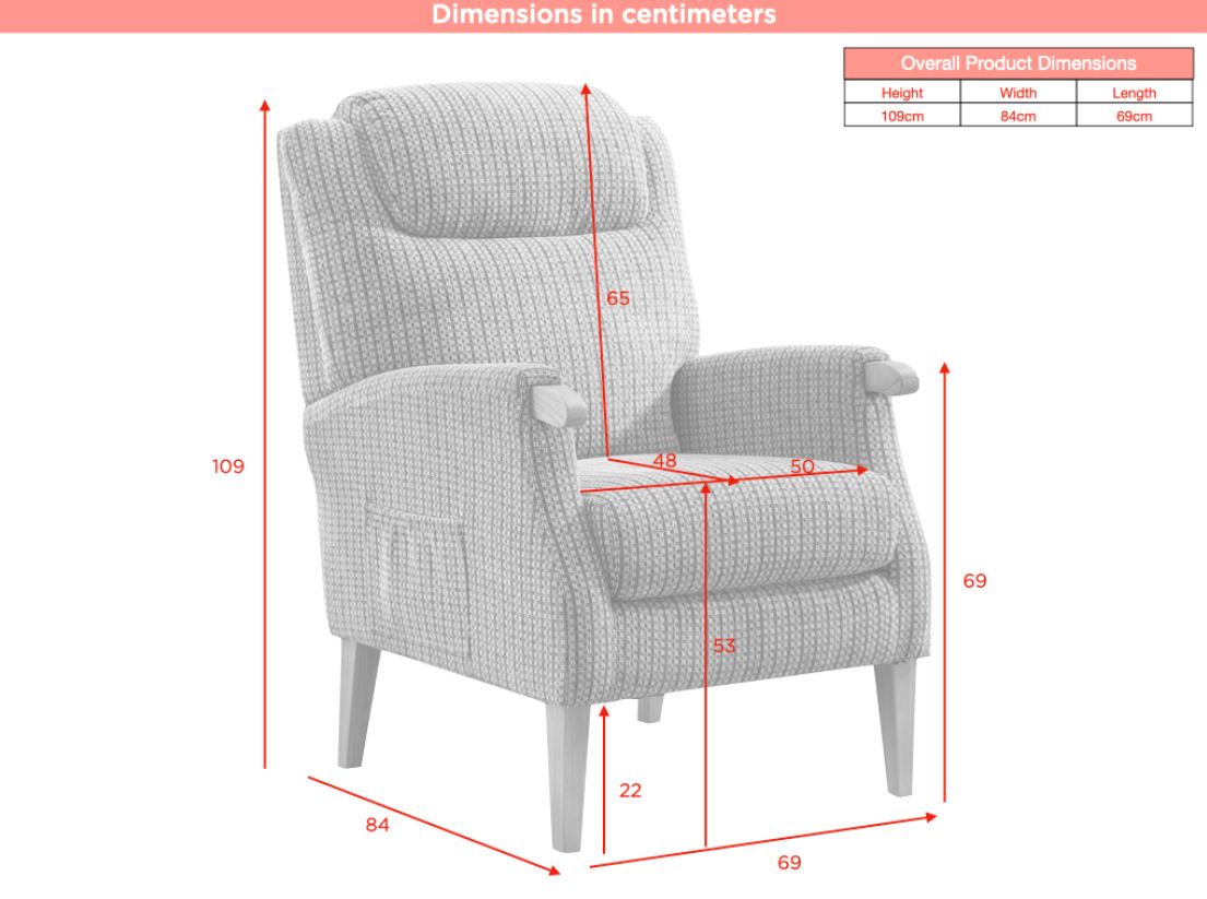 Lisbon Fireside Armchair - Steel Blue