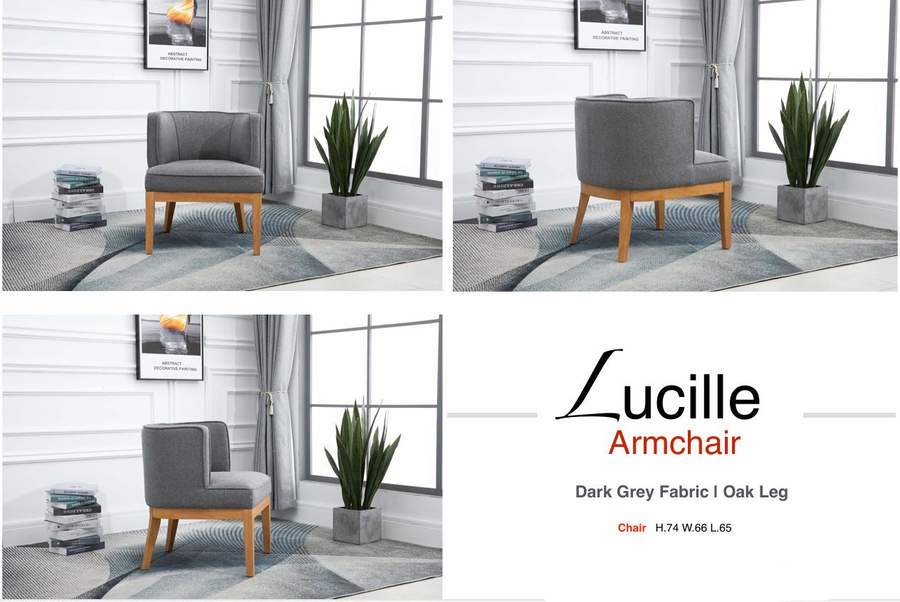 Lucille Armchair- Dark Grey