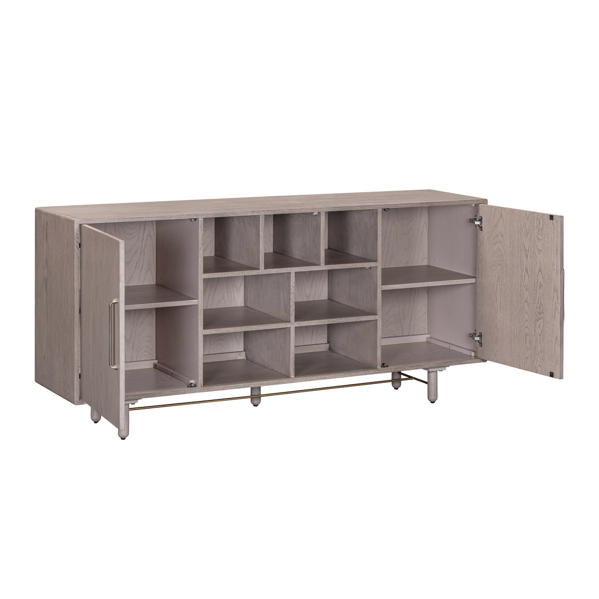 Madrid 2 Door Sideboard - open compartments and cupboards
