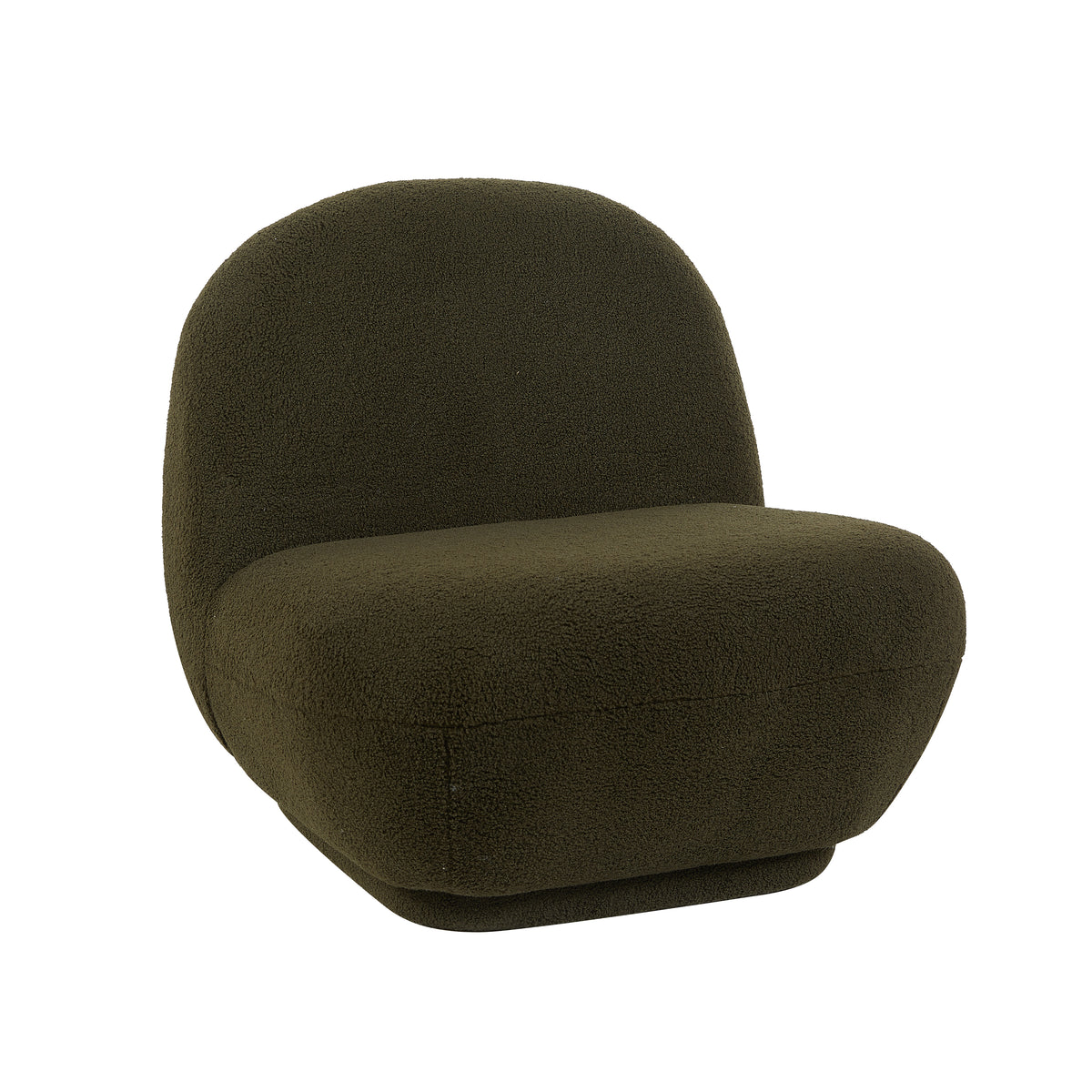 Maisie Green fabric accent chair angled view