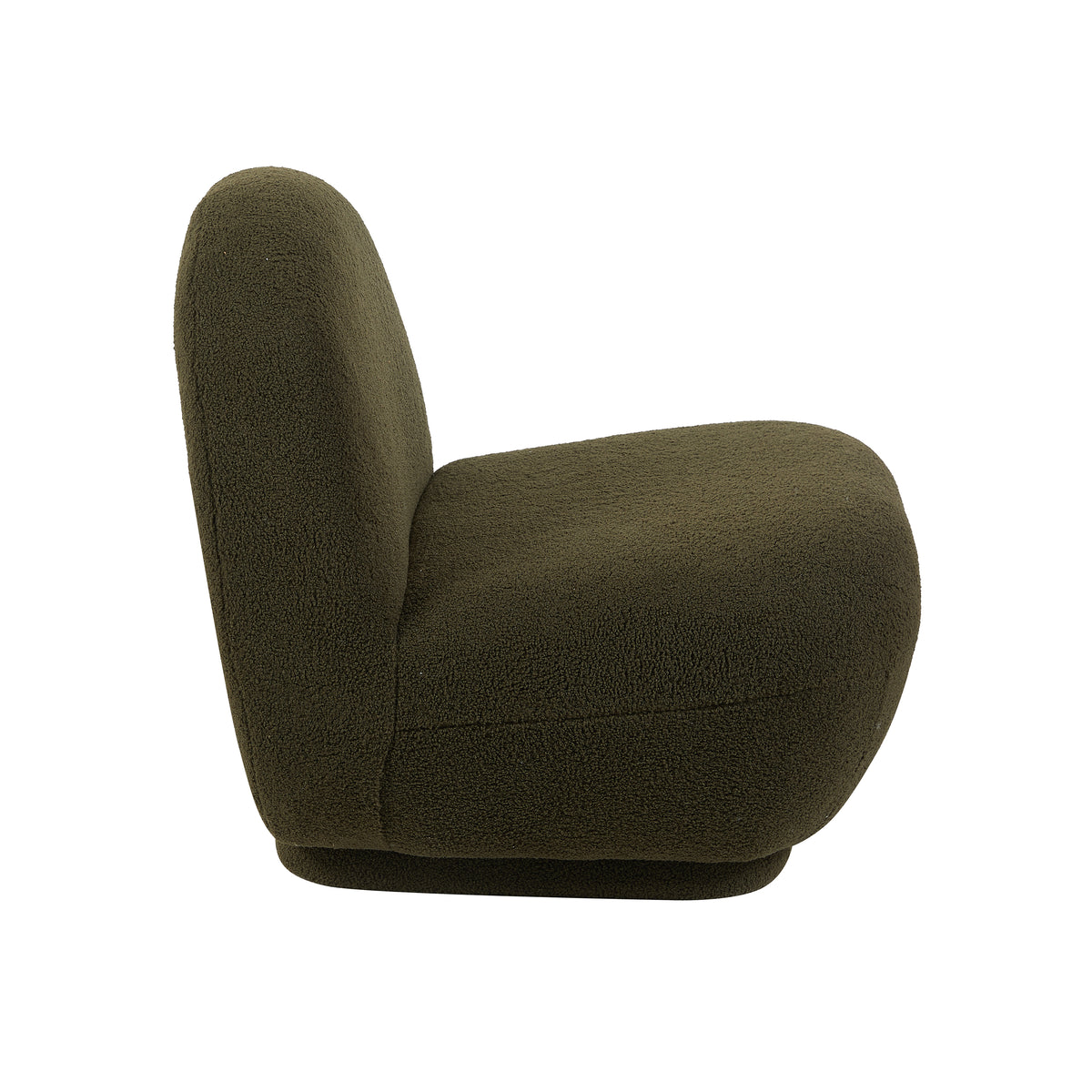 Maisie Green fabric accent chair side view