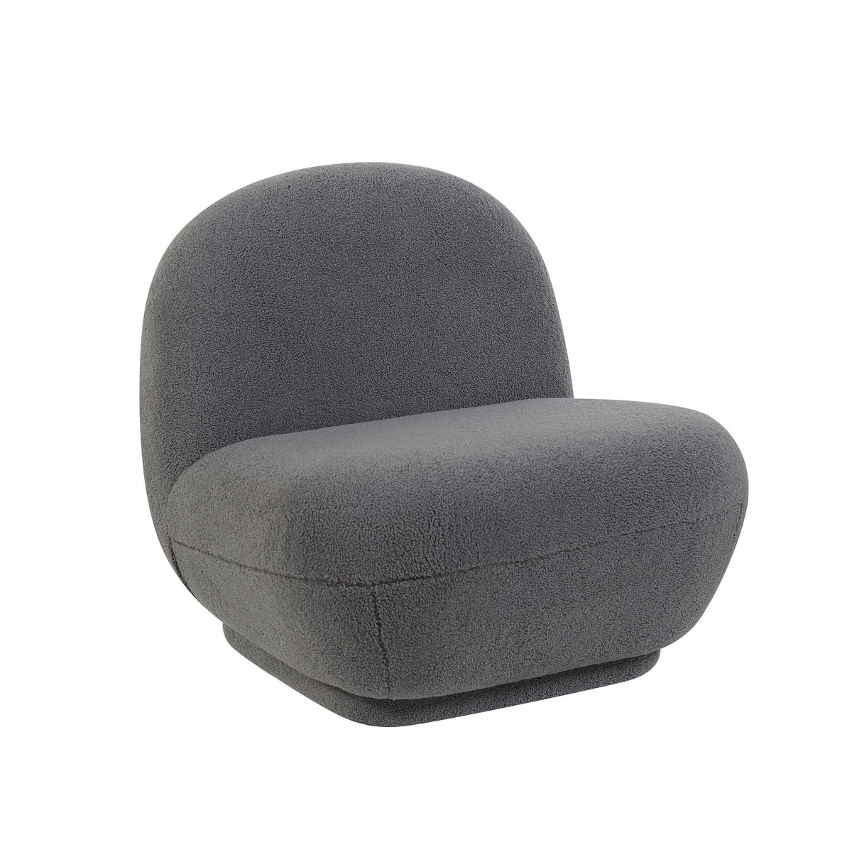 Maisie Grey fabric accent chair angled view
