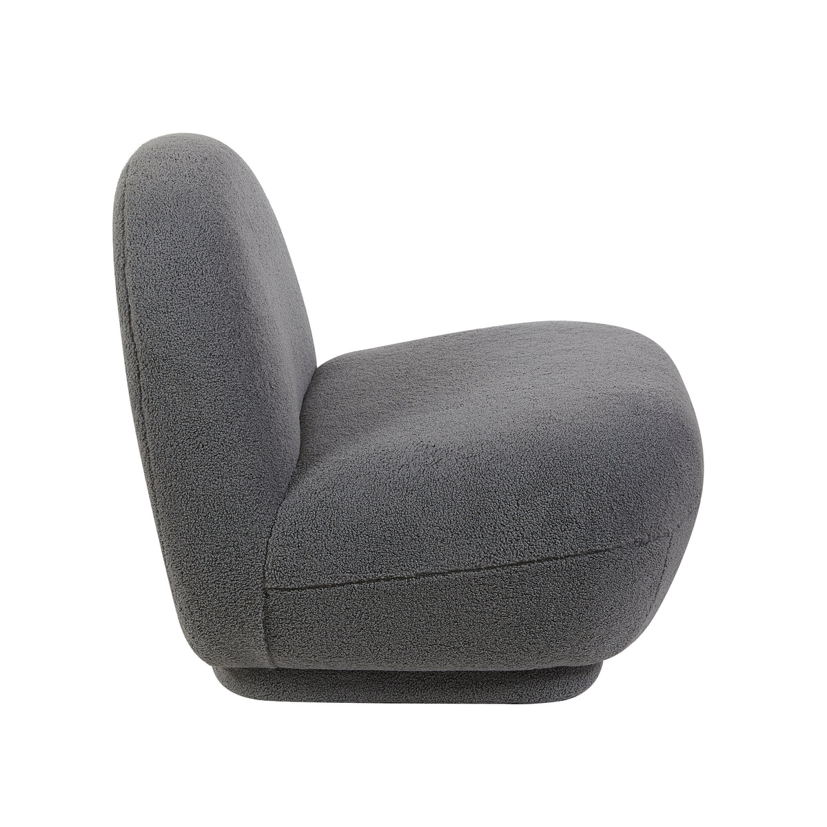 Maisie Grey fabric accent chair side view
