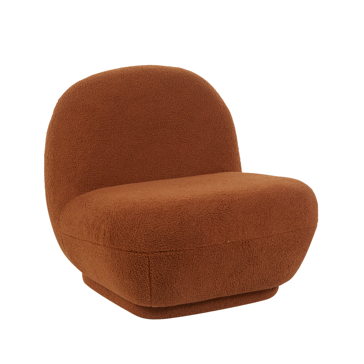 Maisie Rust fabric accent chair angled view