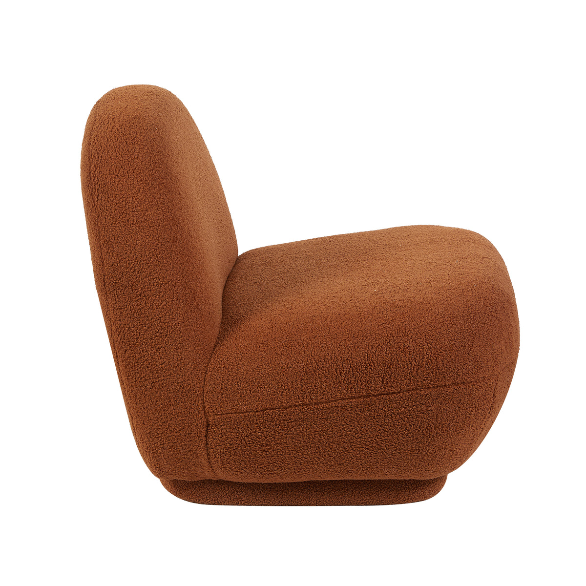 Maisie Rust fabric accent chair side view