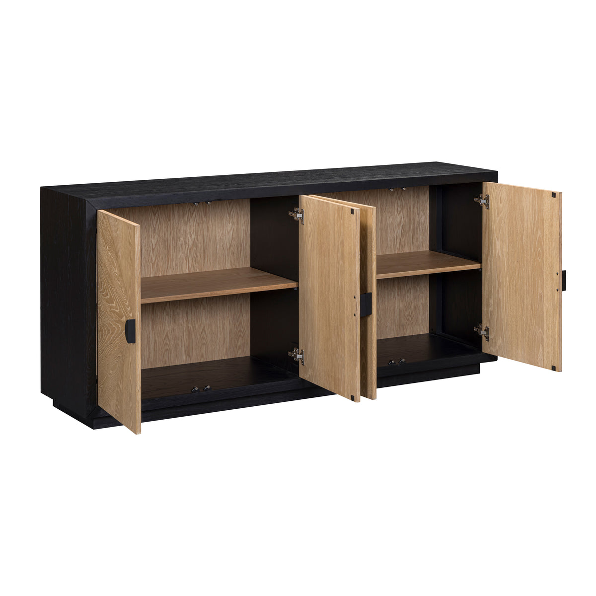 Marseille 4 Door Sideboard - cupboards open