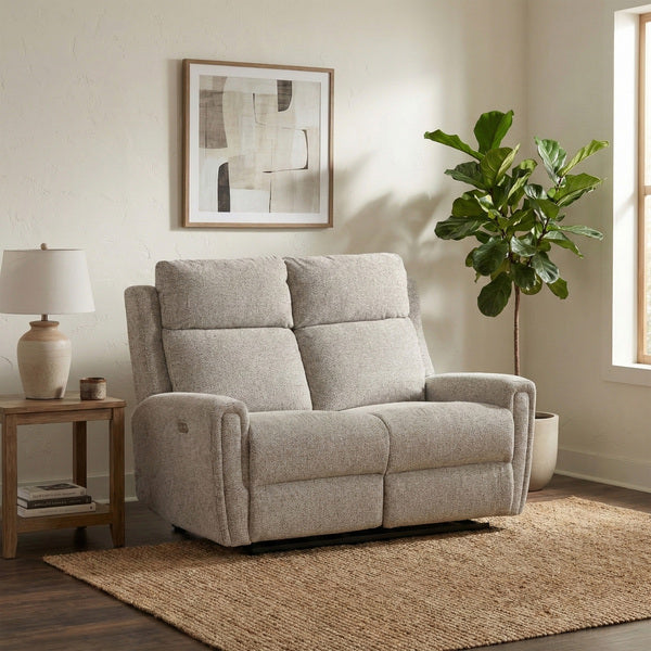 Mayfair 2 seater electric recliner sofa in ash, living room upright