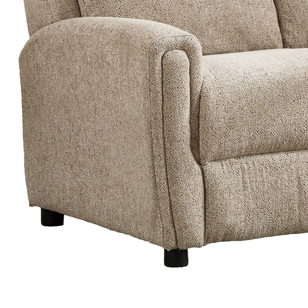 Mayfair 2 seater fixed sofa in beige, padded armrest and seat