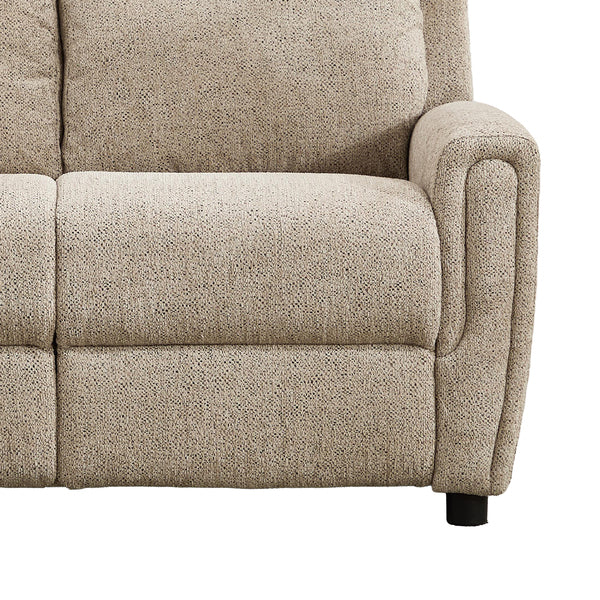 Mayfair 2 seater fixed sofa in beige, seat and armrest close up