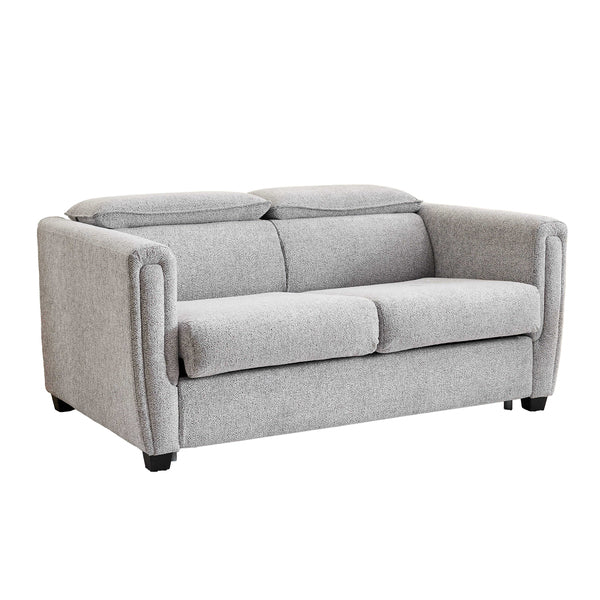 Mayfair 2 seater pull-out sofa bed in ash, angled sofa view