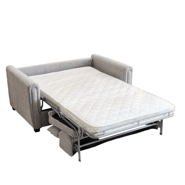 Mayfair 2 seater pull-out sofa bed in ash, pull out bed and quilted mattress