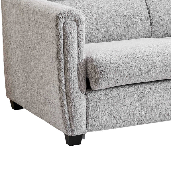 Mayfair 2 seater pull-out sofa bed in ash, upholstered arm and seat detail
