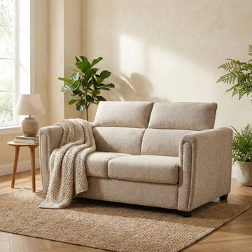 Mayfair 2 seater pull-out sofa bed in beige, living room sofa