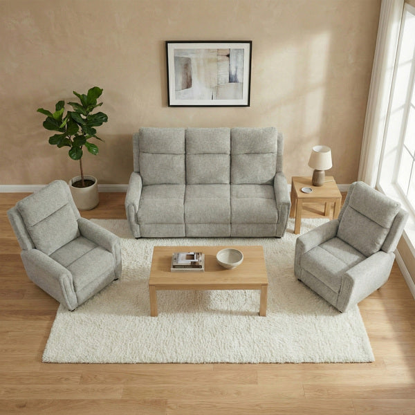 Mayfair 3+1+1 fixed sofa set in ash, overhead living room suite layout