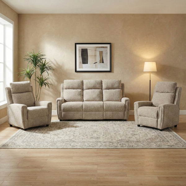 Mayfair 3+1+1 fixed sofa set in beige, living room sofa two armchairs