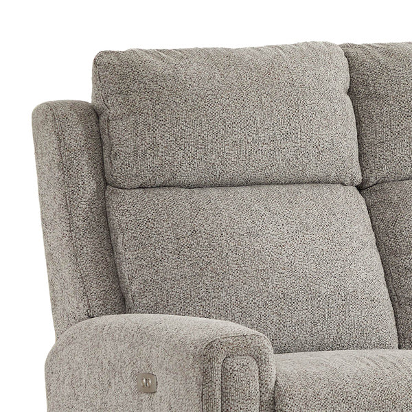 Mayfair 3+2 electric recliner sofa set in ash, high headrest detail