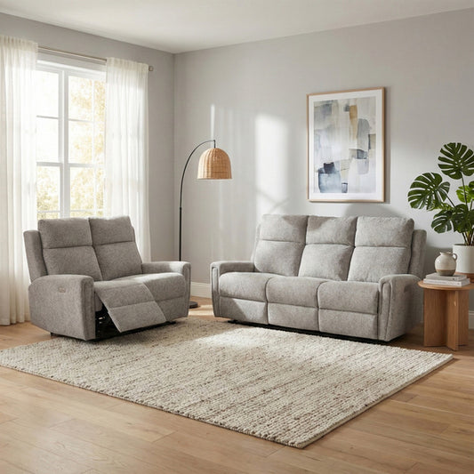 Mayfair 3+2 electric recliner sofa set in ash, living room upright sofa set