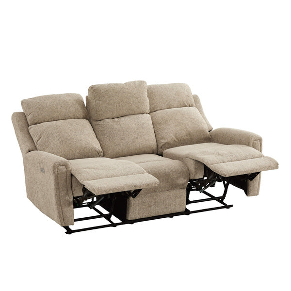 Mayfair 3+2 electric recliner sofa set in beige, three seater reclined