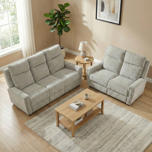 Mayfair 3+2 fixed sofa set in ash, overhead living room suite layout