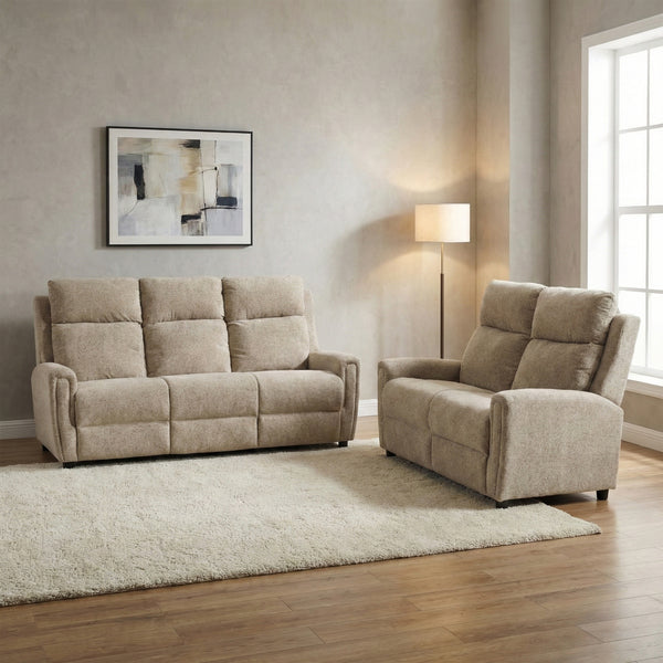 Mayfair 3+2 fixed sofa set in beige, living room sofa pair