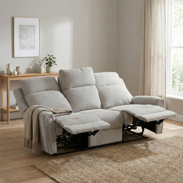 Mayfair 3 seater electric recliner sofa in ash, living room reclining sofa