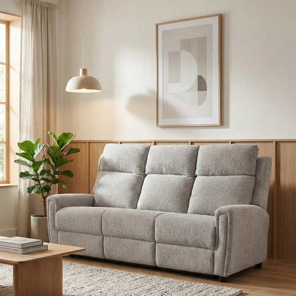 Mayfair 3 seater fixed sofa in ash, living room angled sofa