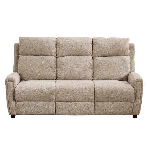 Mayfair 3 seater fixed sofa in beige, front upright