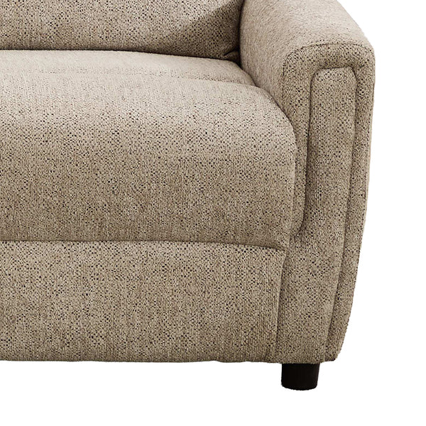 Mayfair 3 seater fixed sofa in beige, seat and armrest close up