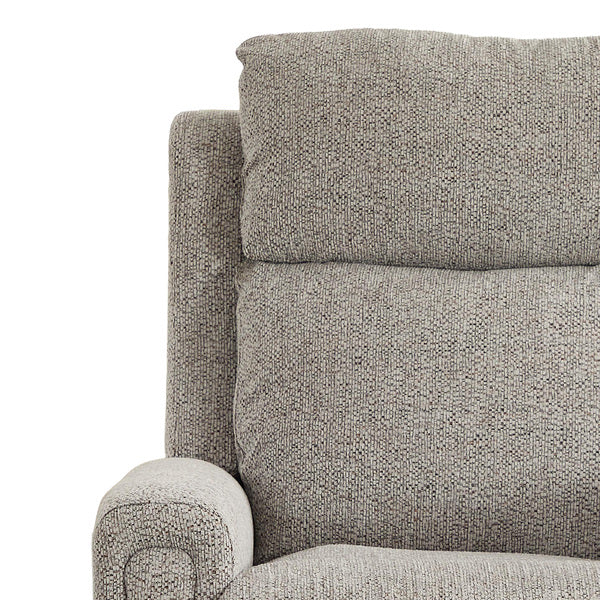 Mayfair electric recliner armchair in ash, high headrest detail
