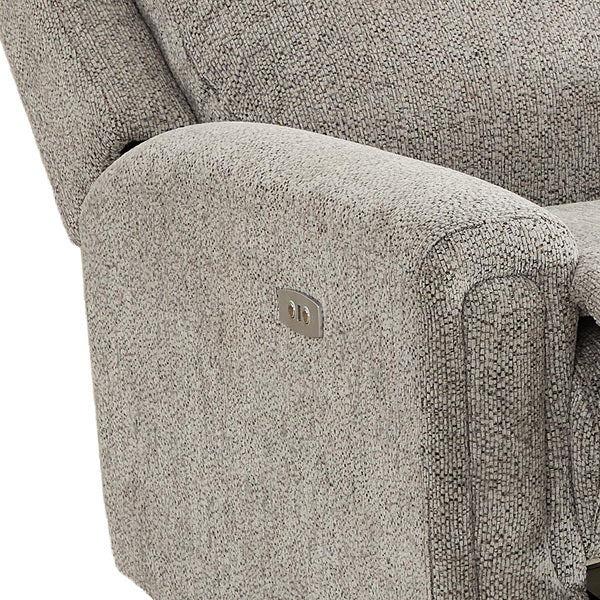 Mayfair electric recliner armchair in ash, padded armrest and recline control