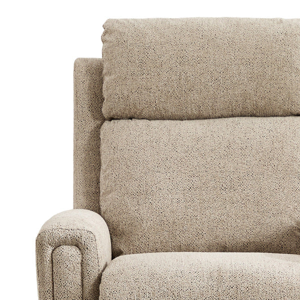 Mayfair fixed armchair in beige, high backrest detail