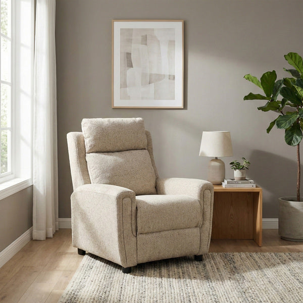 Mayfair fixed armchair in beige, living room front armchair