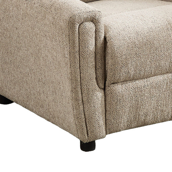 Mayfair fixed armchair in beige, padded armrest and seat
