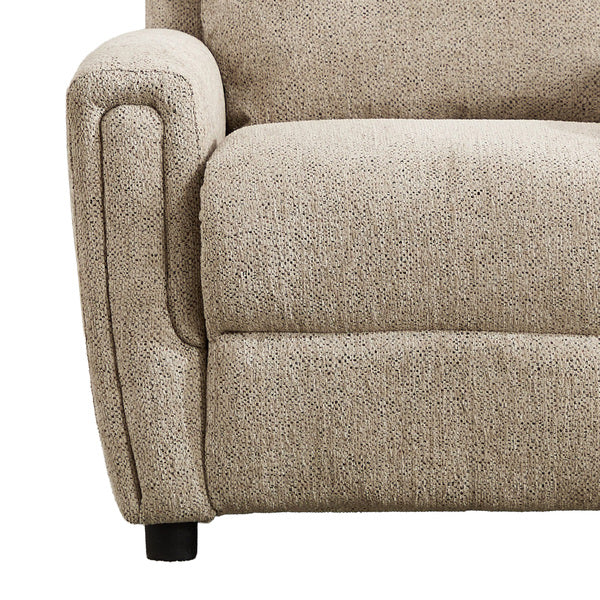 Mayfair fixed armchair in beige, seat and armrest close up