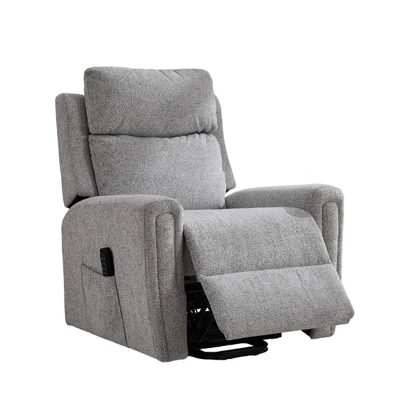 Mayfair quad motor electric lift & tilt recliner armchair in ash, reclining footrest position
