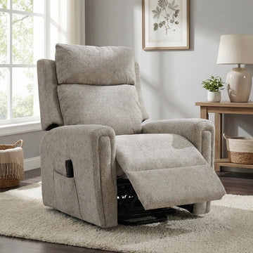 Mayfair quad motor electric lift & tilt recliner armchair in beige, living room reclined chair