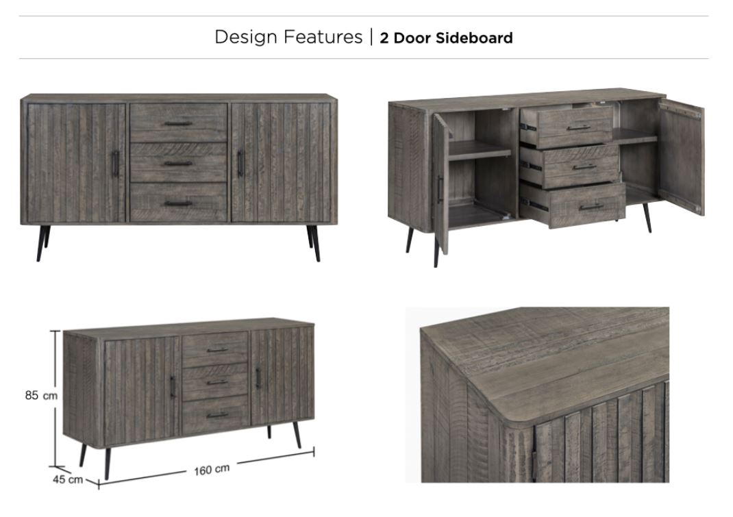 Monarch 2 Door & 3 Drawer Sideboard