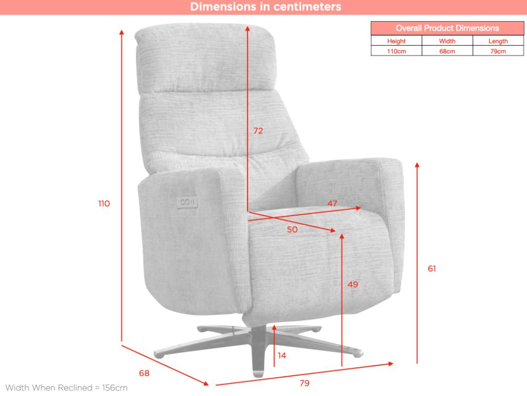 Monique Electric Recliner Armchair - Fossil