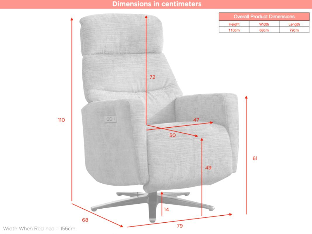 Monique Electric Recliner Armchair - Stone