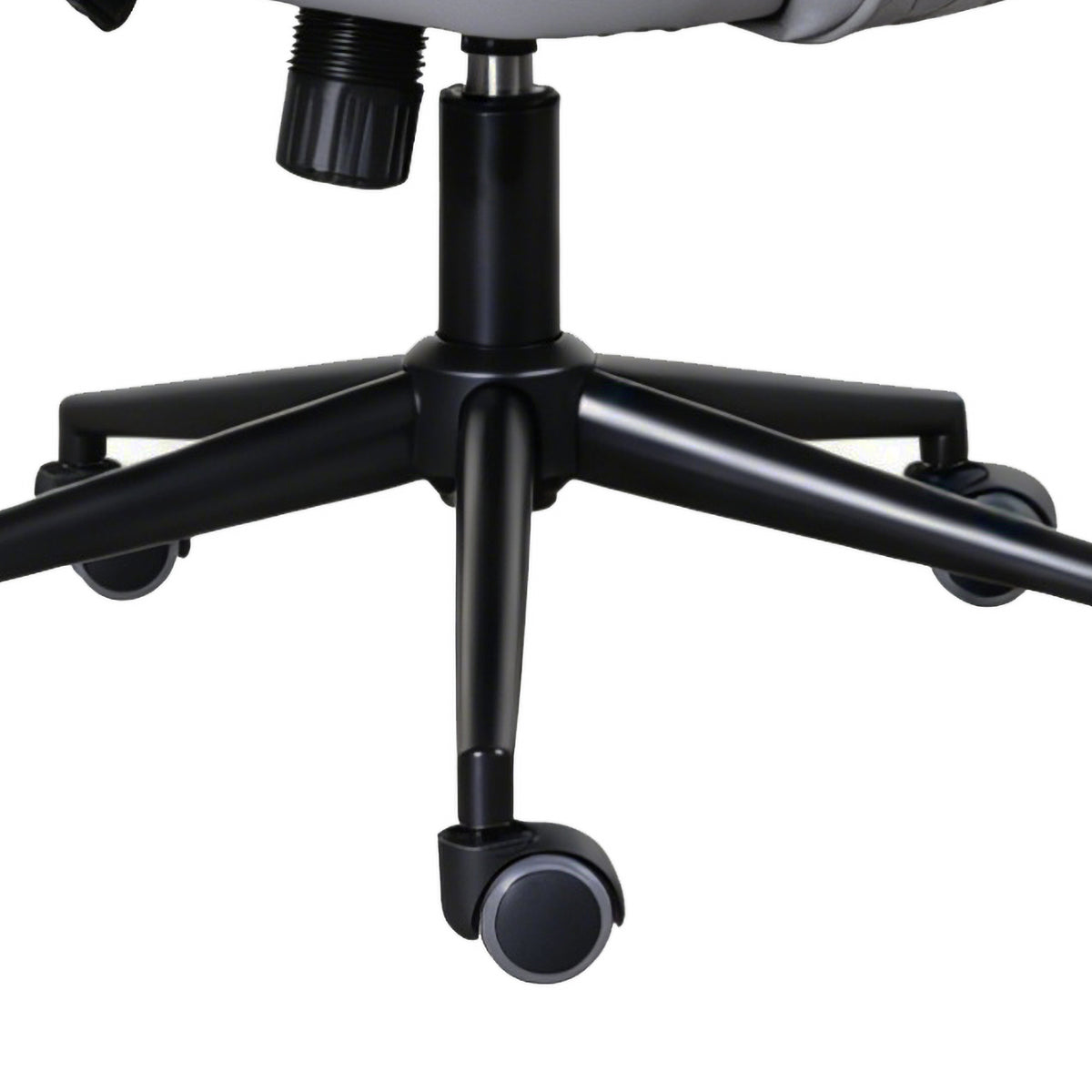 Montrose Grey PU office chair, black five-star base and castors