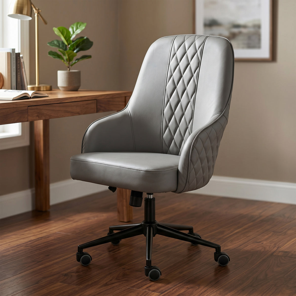 Montrose Grey PU office chair, room lifestyle view